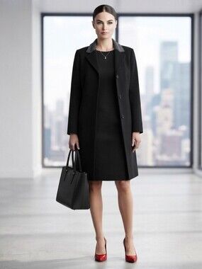 Vintage Michael Taylor Black Dress & Matching Jacket Set Size 22  Pre-owned.